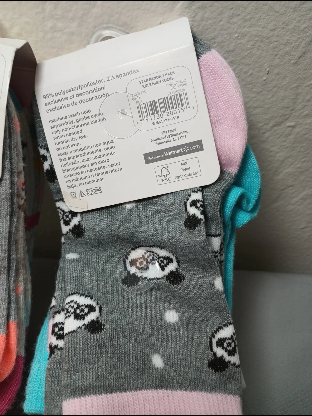 Wonder Nation Girls No Show Be Unique And Panda Knee High Socks (2)